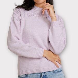 Maurices Lavender Bobble Stitch Mock Neck Sweater XL drop shoulder oversized NWT